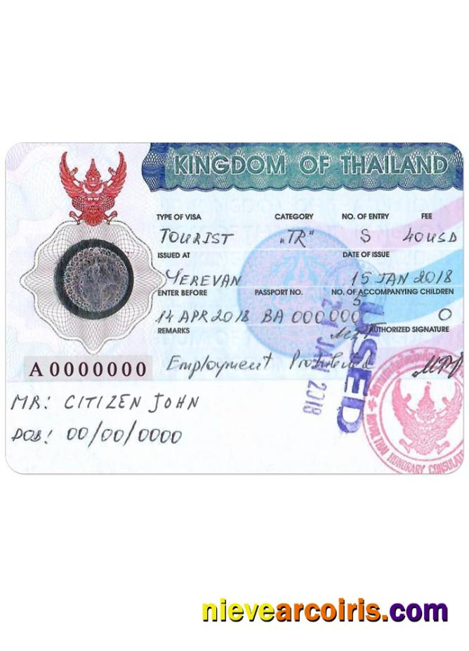 THAILAND tourist visa version 2
